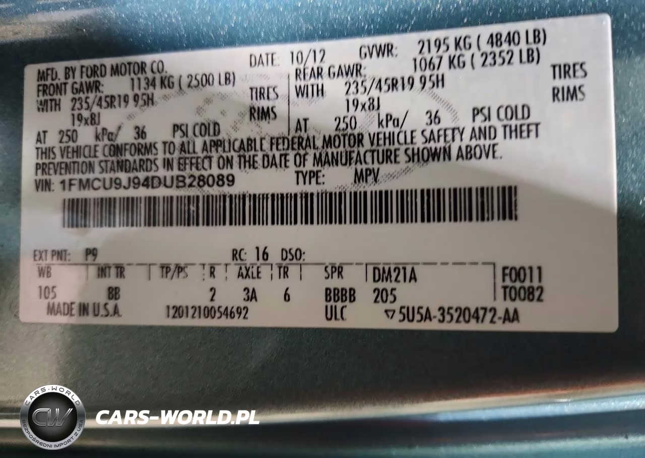 2013 Ford Escape Titanium VIN:1FMCU9J94DUB28089 - 13