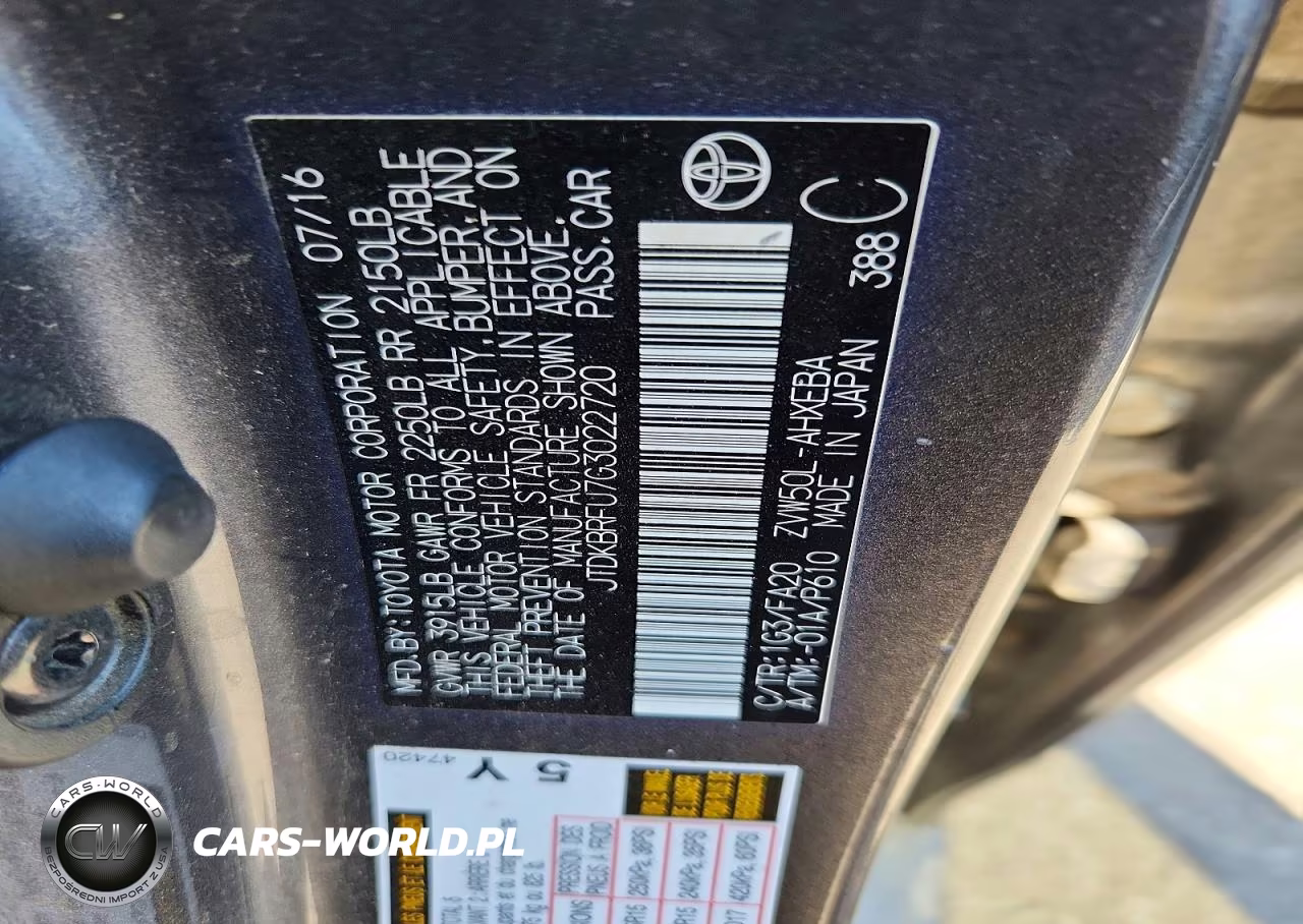 2016 Toyota Prius Two VIN:JTDKBRFU7G3022720 - 12