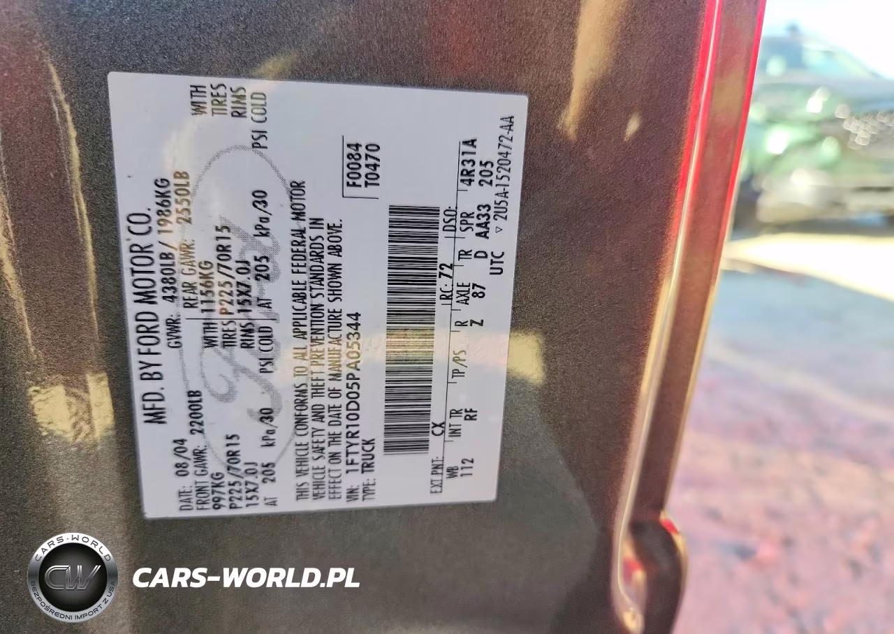 2005 Ford Ranger VIN:1FTYR10D05PA05344 - 12