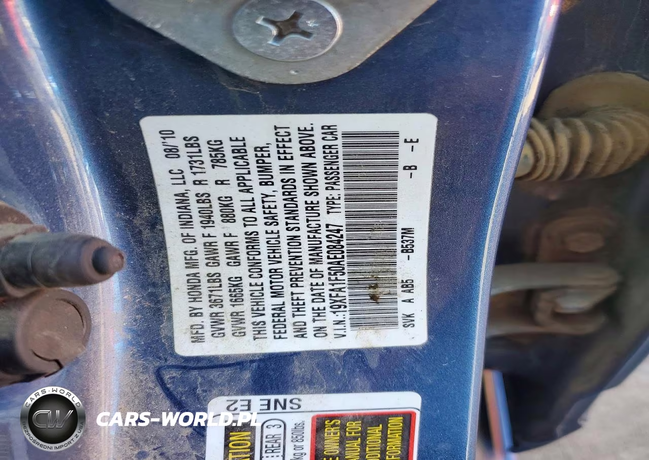 2010 Honda Civic Lx VIN:19XFA1F50AE084247 - 12