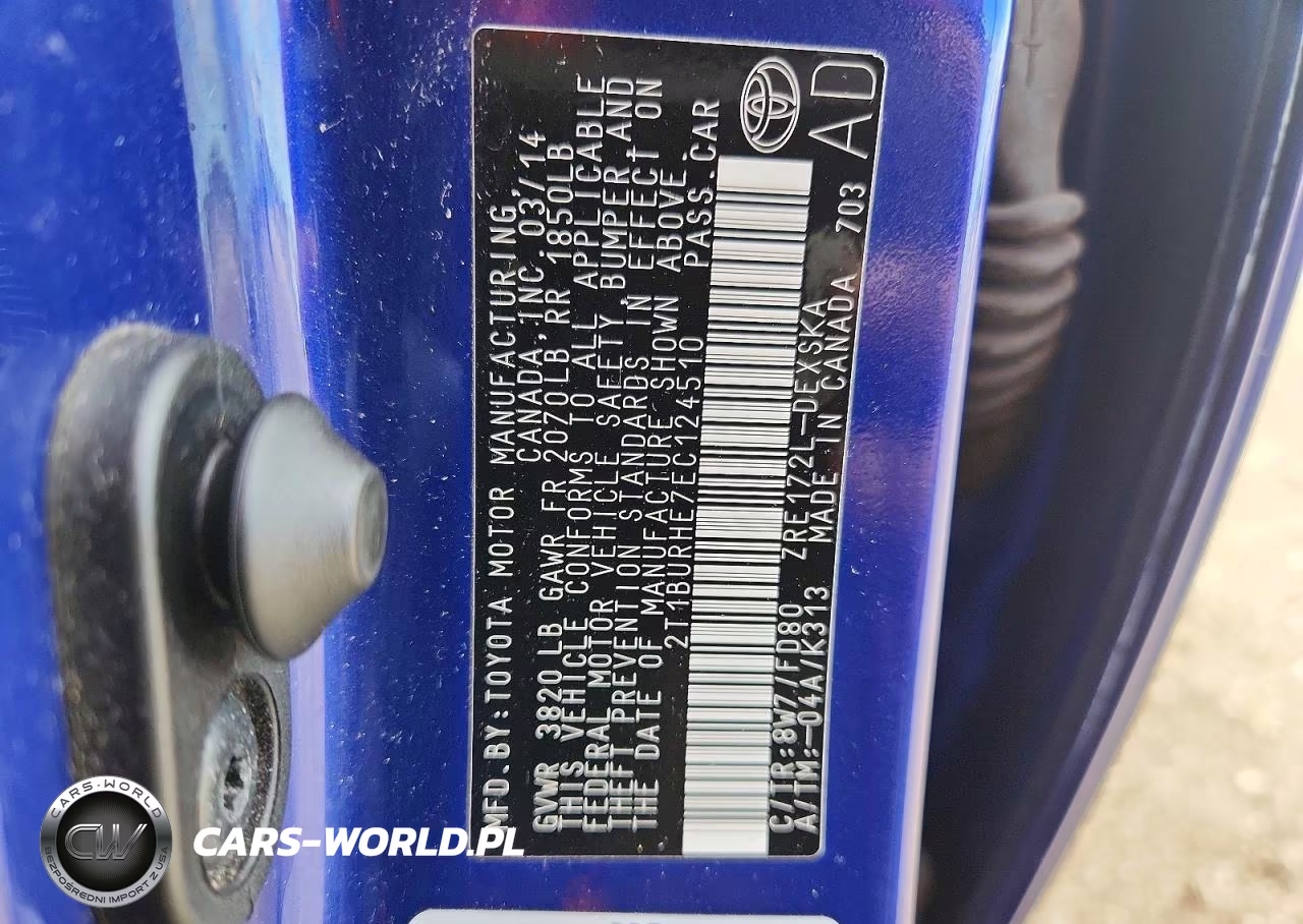 2014 Toyota Corolla S Plus VIN:2T1BURHE7EC124510 - 13