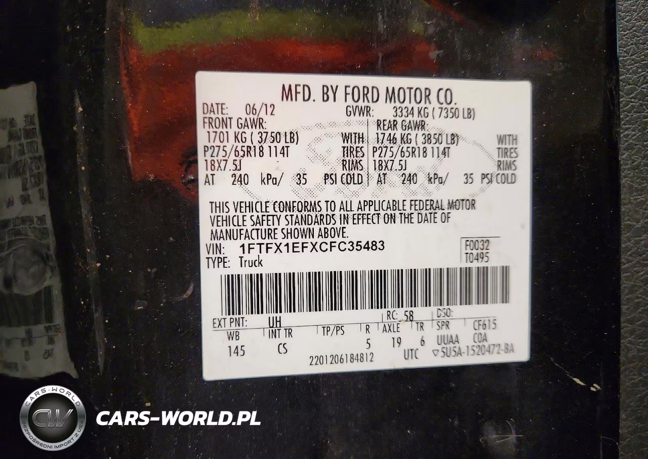2012 Ford F150 Super Cab VIN:1FTFX1EFXCFC35483 - 12