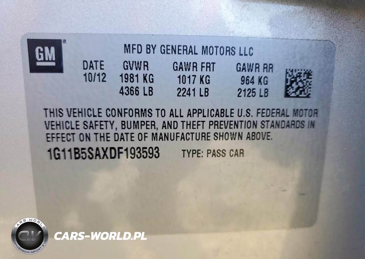 2013 Chevrolet Malibu Ls VIN:1G11B5SAXDF193593 - 12