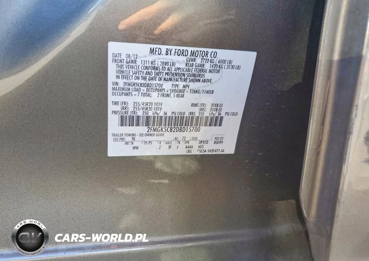 2013 Ford Flex Sel VIN:2FMGK5C82DBD15700 - 12
