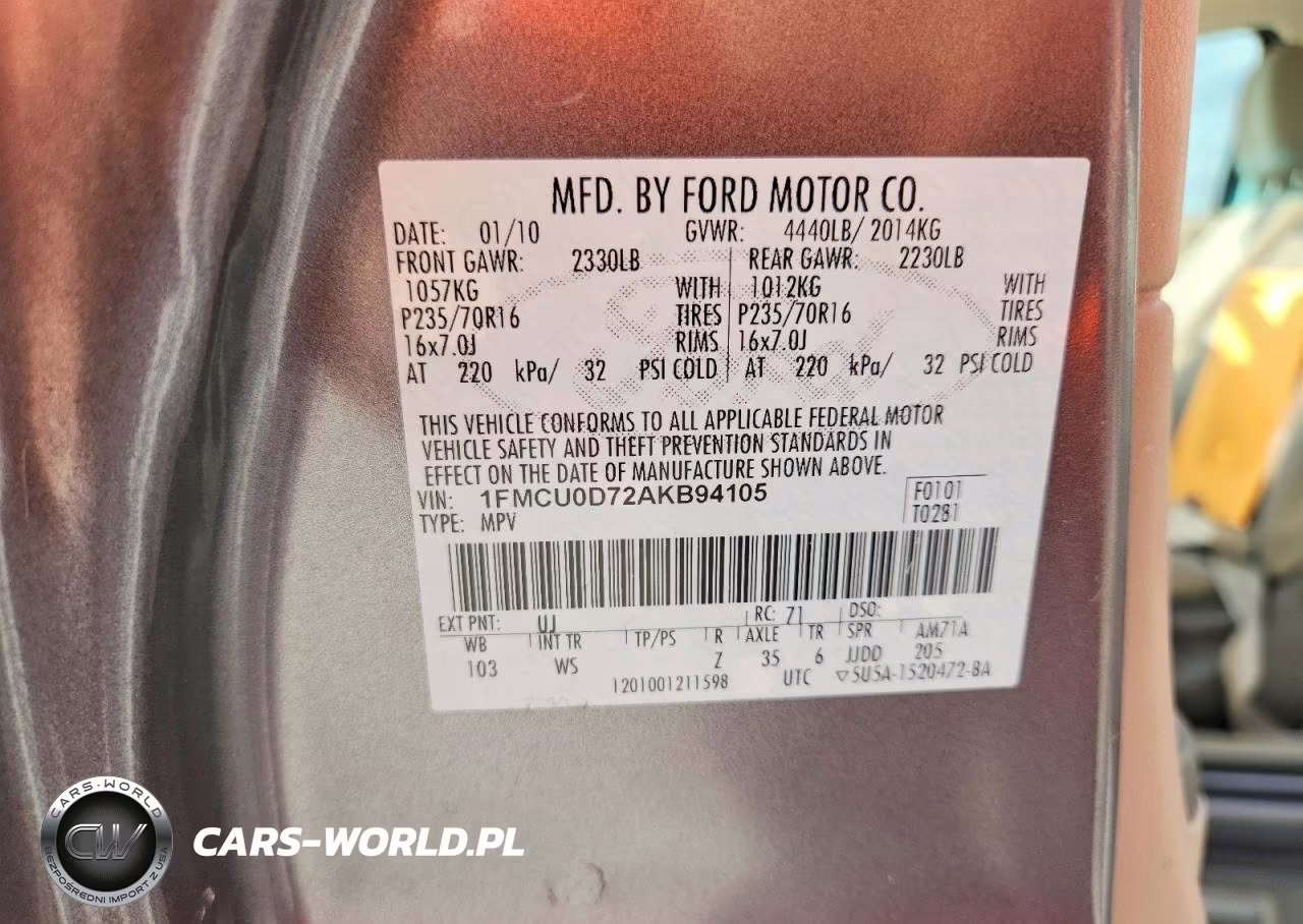 2010 Ford Escape Xlt VIN:1FMCU0D72AKB94105 - 14