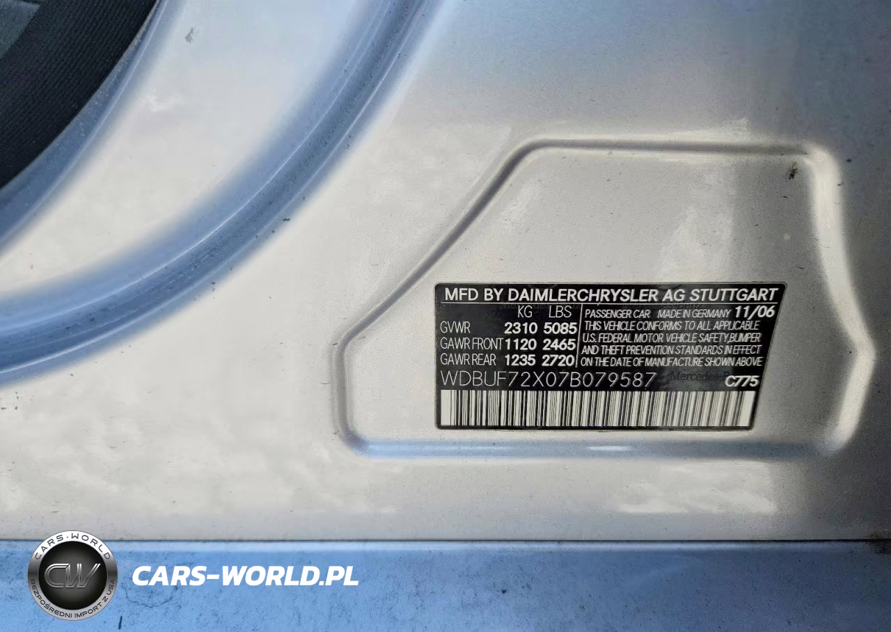 2007 Mercedes-Benz E 550 VIN:WDBUF72X07B079587 - 12
