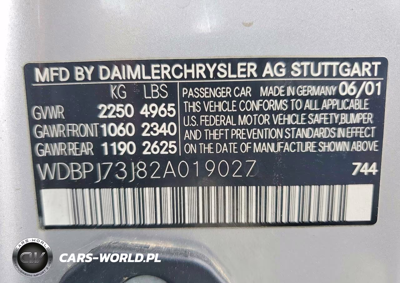 2002 Mercedes-Benz Cl 55 Amg VIN:WDBPJ73J82A019027 - 12
