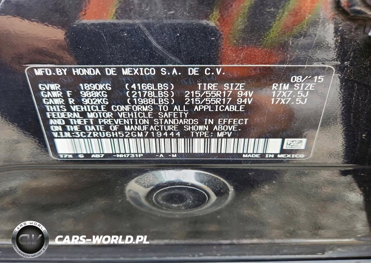 2016 Honda Hr-V Ex VIN:3CZRU6H52GM719444 - 14