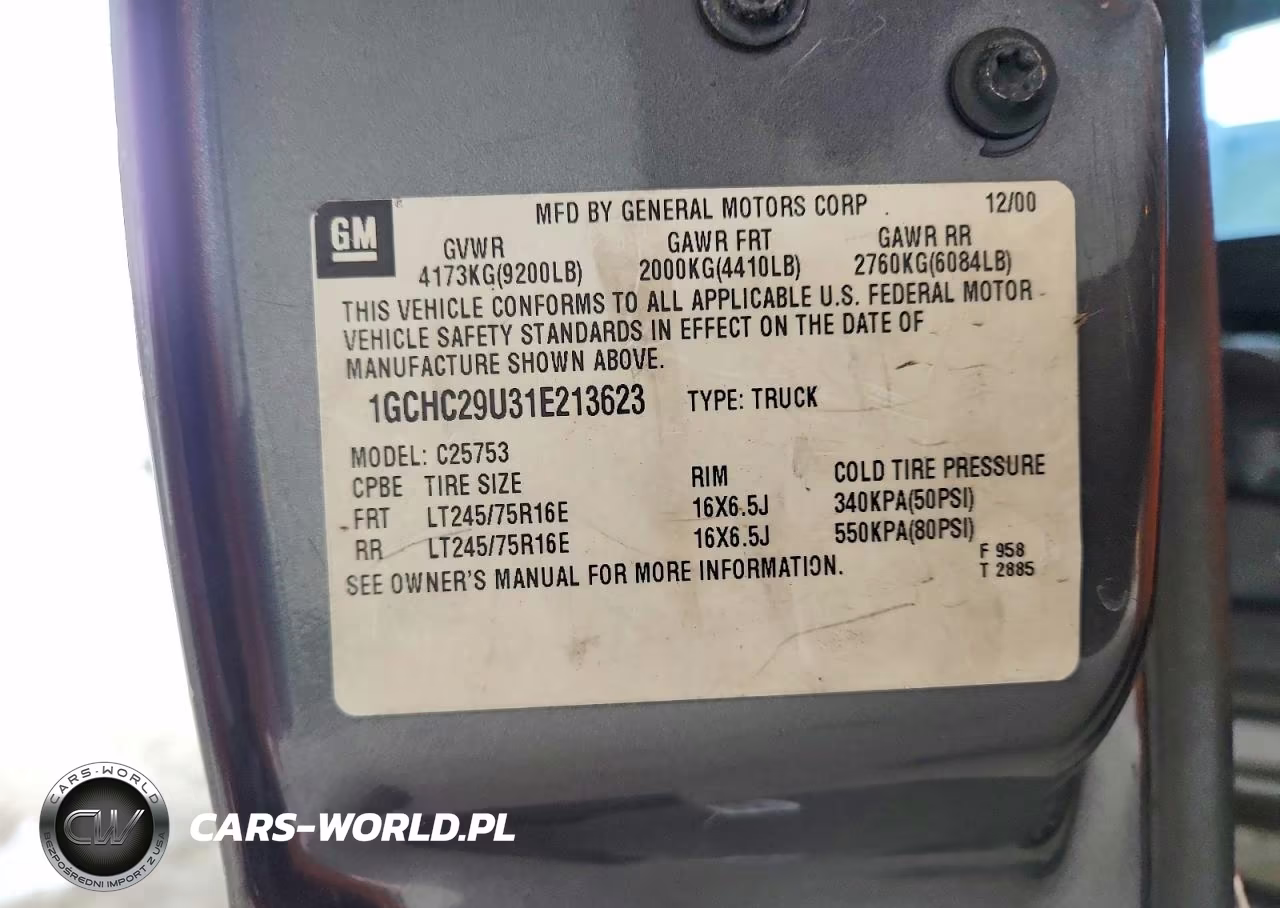 2001 Chevrolet Silverado C2500 Heavy Duty VIN:1GCHC29U31E213623 - 12