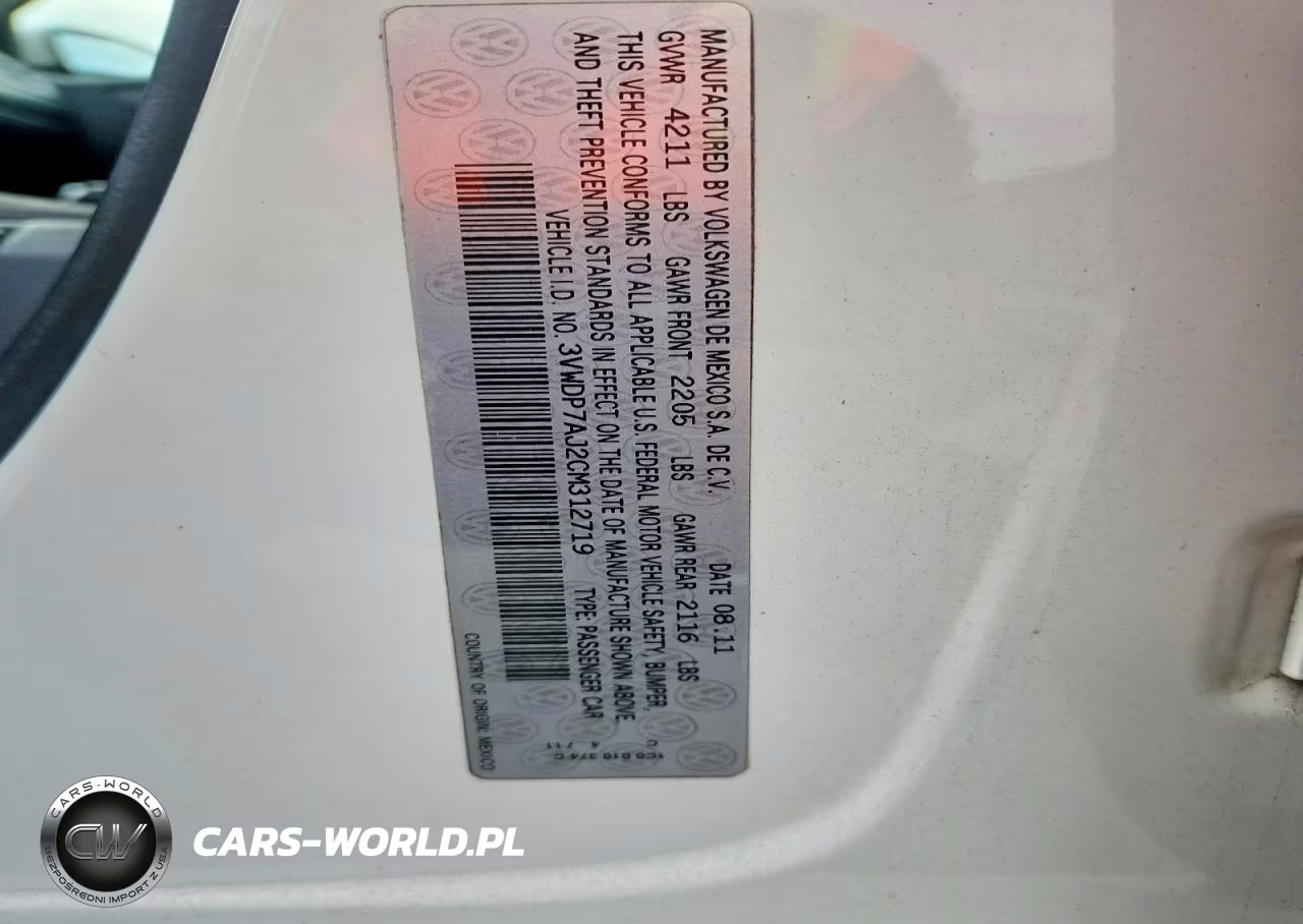 2012 Volkswagen Jetta Se VIN:3VWDP7AJ2CM312719 - 12