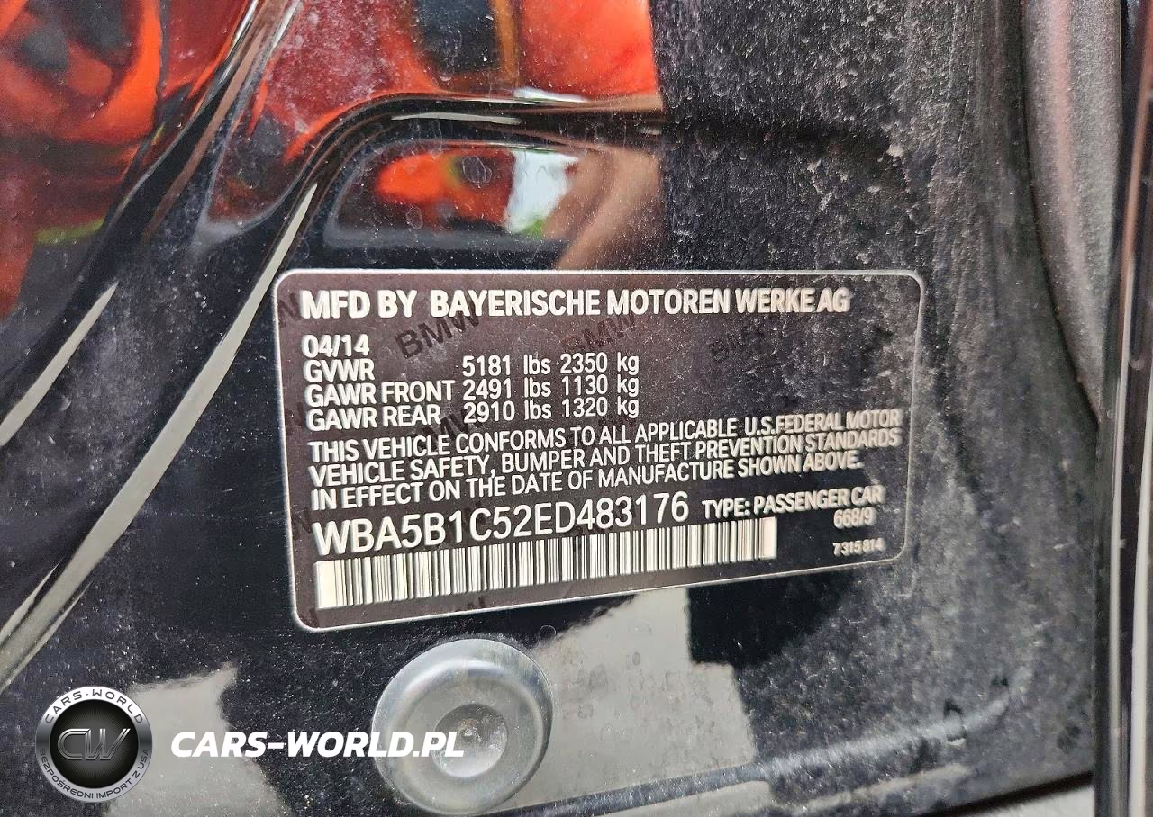 2014 BMW 535 I VIN:WBA5B1C52ED483176 - 12