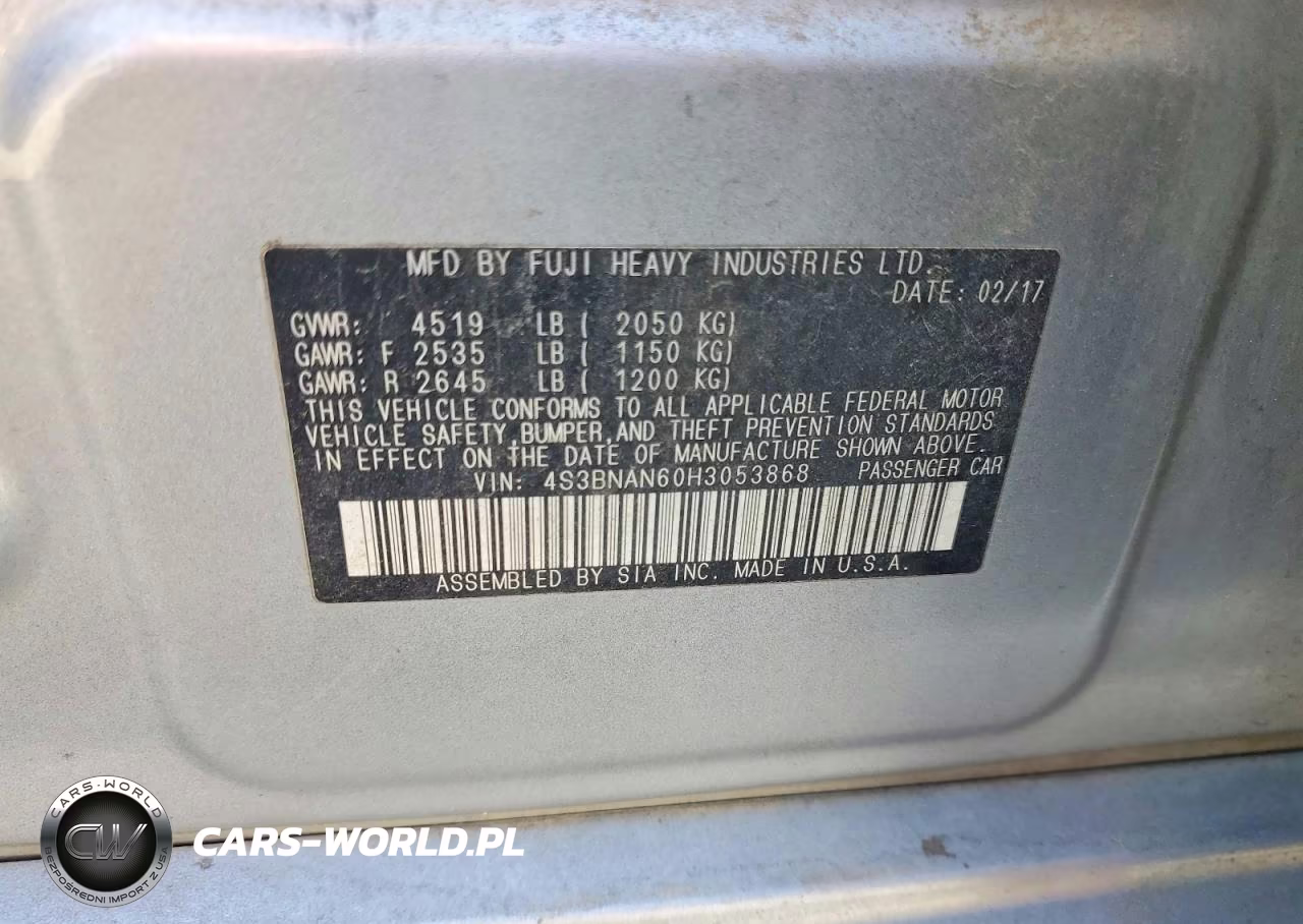 2017 Subaru Legacy 2.5I Limited VIN:4S3BNAN60H3053868 - 12