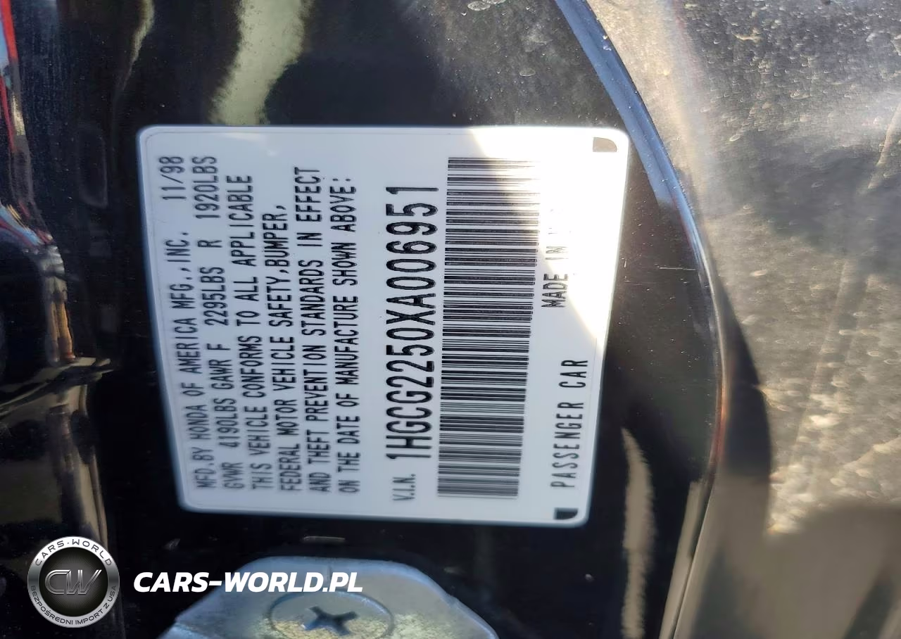 1999 Honda Accord Ex VIN:1HGCG2250XA006951 - 12