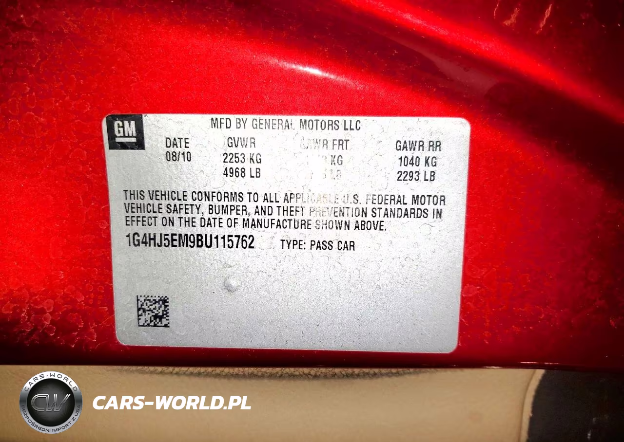 2011 Buick Lucerne Cxl VIN:1G4HJ5EM9BU115762 - 12