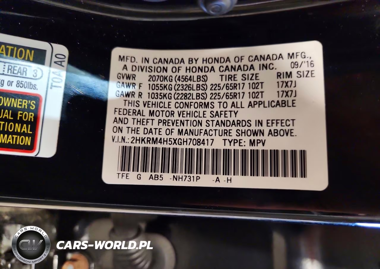2016 Honda Cr-V Ex VIN:2HKRM4H5XGH708417 - 13