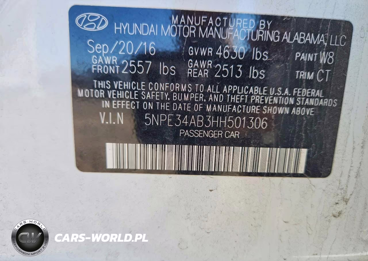 2017 Hyundai Sonata Limited 2.0T VIN:5NPE34AB3HH501306 - 12
