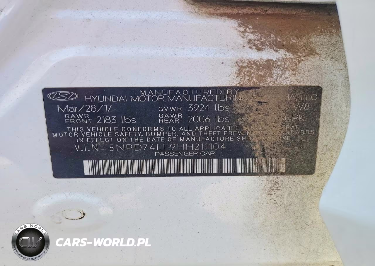 2017 Hyundai Elantra Se VIN:5NPD74LF9HH211104 - 12