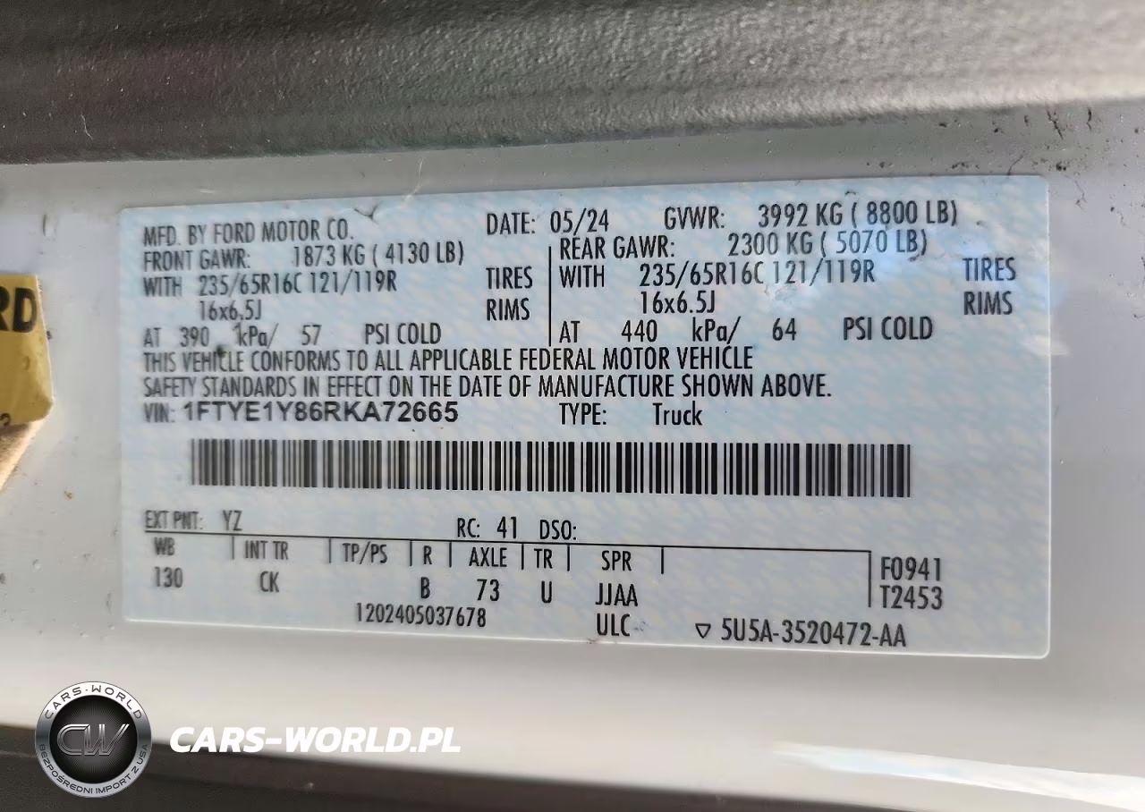 2024 Ford Transit T-150 VIN:1FTYE1Y86RKA72665 - 13