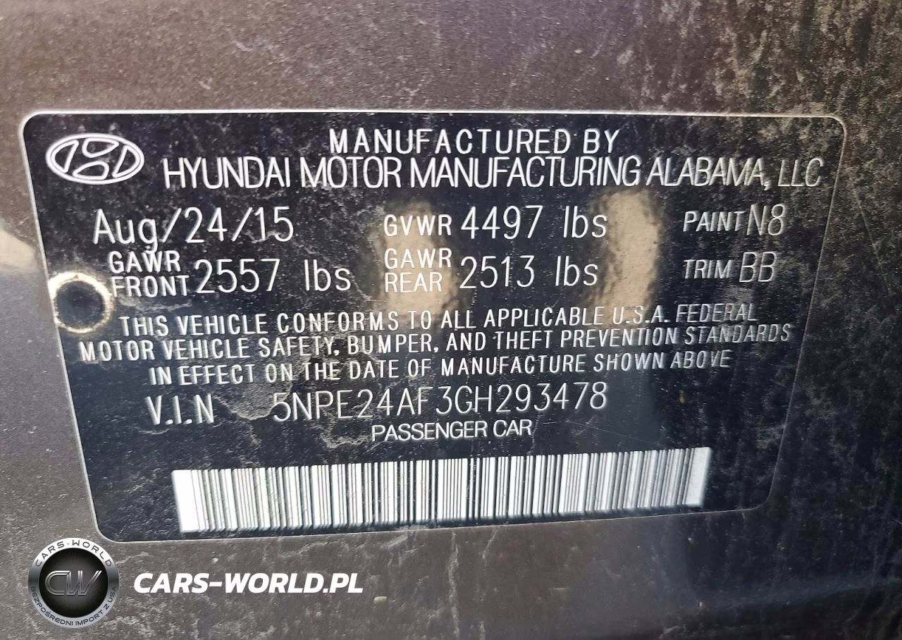 2016 Hyundai Sonata Se VIN:5NPE24AF3GH293478 - 12