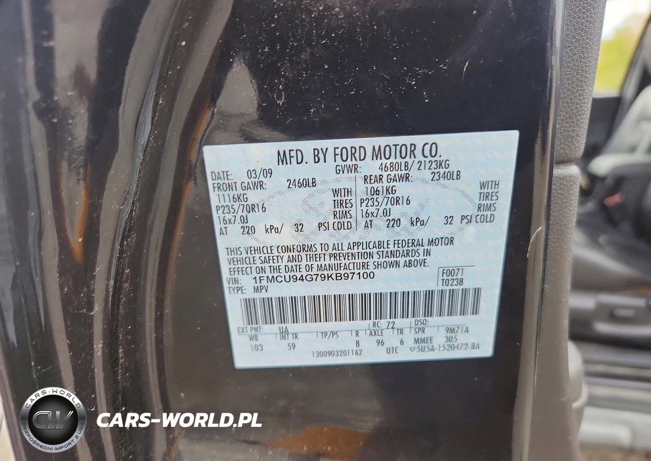 2009 Ford Escape Limited VIN:1FMCU94G79KB97100 - 13