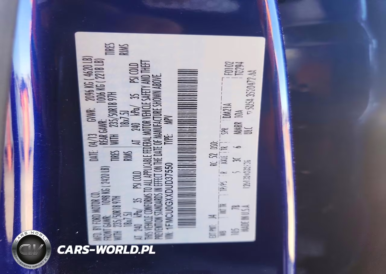 2013 Ford Escape Se VIN:1FMCU0GXXDUD37550 - 12