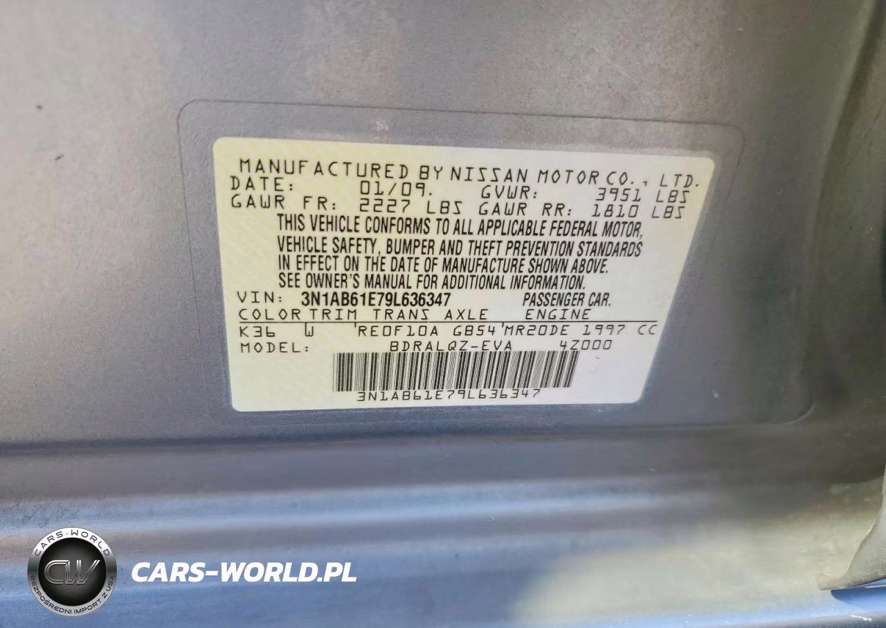 2009 Nissan Sentra 2.0 VIN:3N1AB61E79L636347 - 13