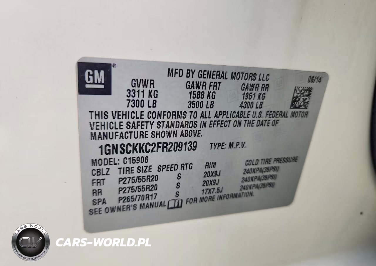 2015 Chevrolet Suburban C1500 Ltz VIN:1GNSCKKC2FR209139 - 12