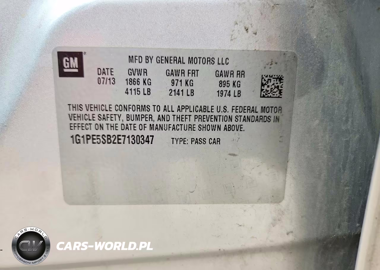2014 Chevrolet Cruze Lt VIN:1G1PE5SB2E7130347 - 12