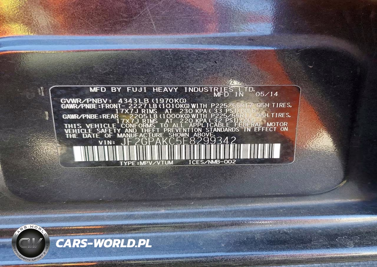 2014 Subaru Xv Crosstrek 2.0 Limited VIN:JF2GPAKC5E8299342 - 13