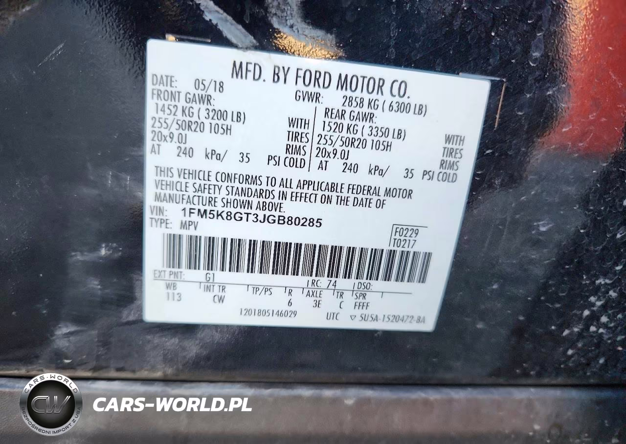 2018 Ford Explorer Sport VIN:1FM5K8GT3JGB80285 - 13
