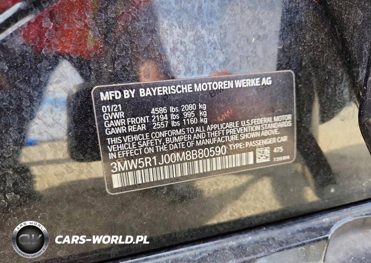 2021 BMW 330I VIN:3MW5R1J00M8B80590 - 12