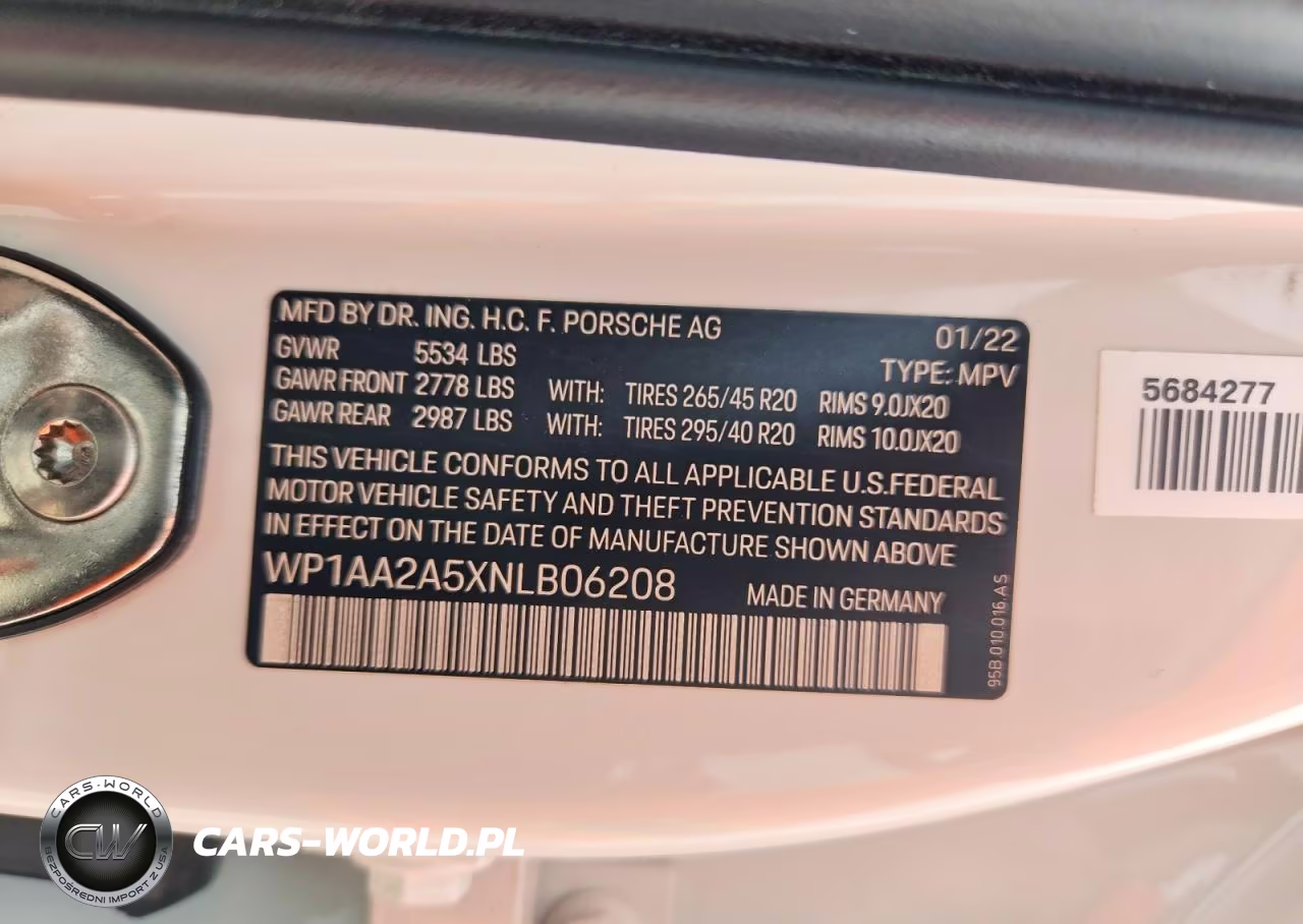 2022 Porsche Macan VIN:WP1AA2A5XNLB06208 - 12