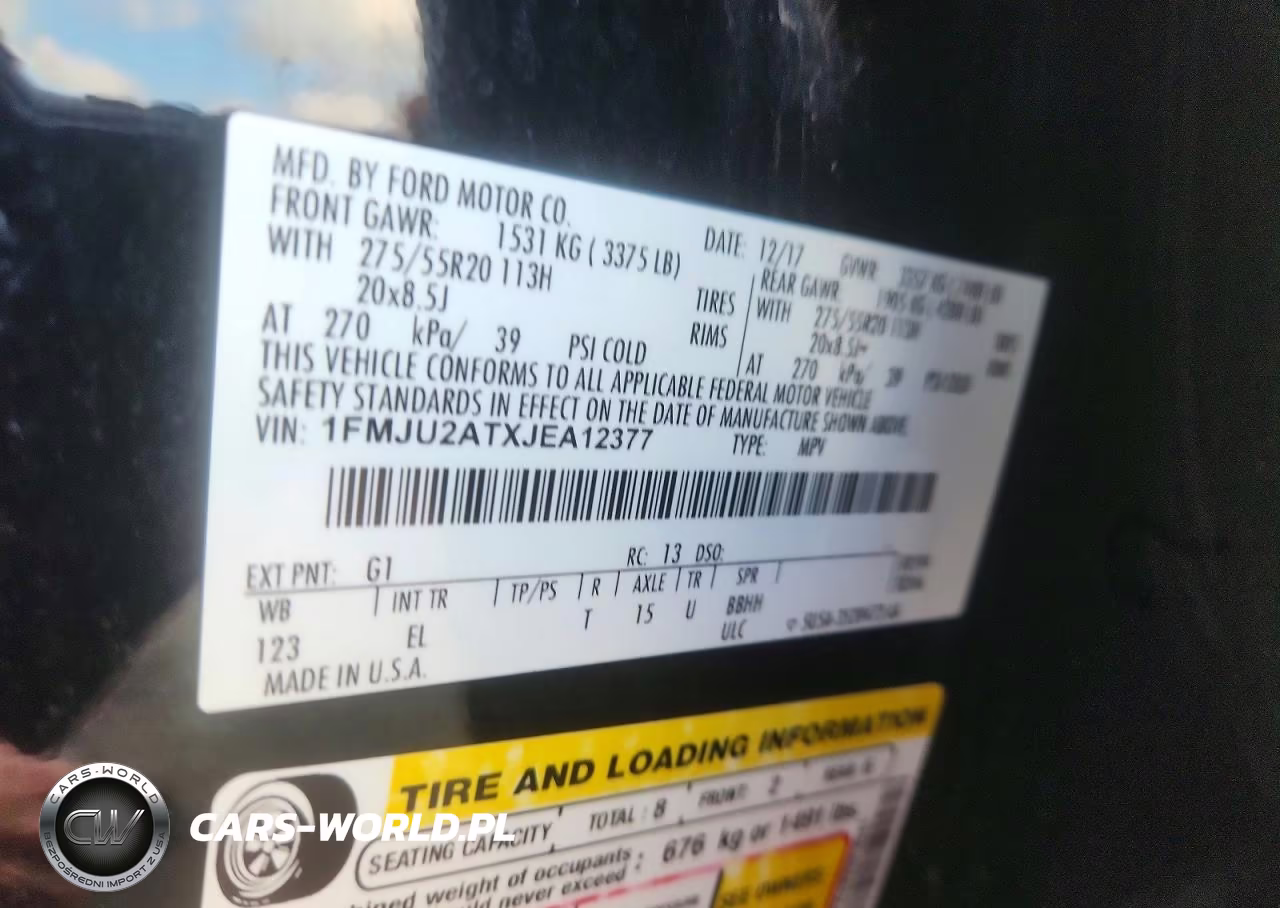 2018 Ford Expedition Limited VIN:1FMJU2ATXJEA12377 - 12
