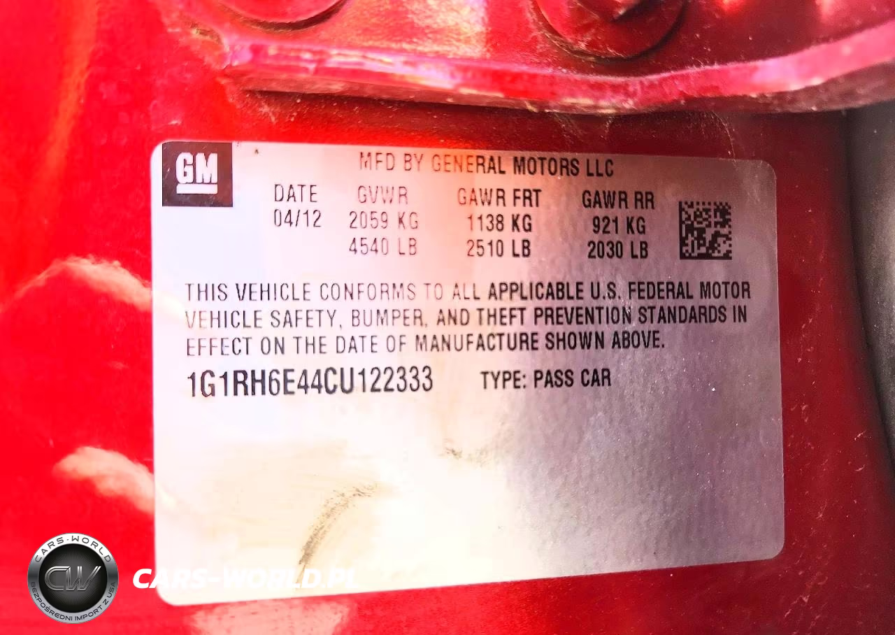 2012 Chevrolet Volt VIN:1G1RH6E44CU122333 - 12