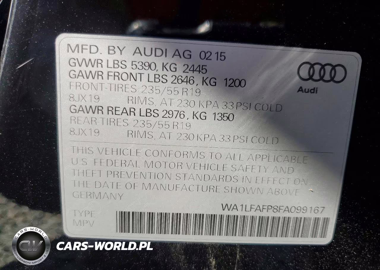 2015 Audi Q5 Premium Plus VIN:WA1LFAFP8FA099167 - 13