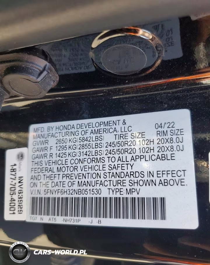 2022 Honda Pilot Sport VIN:5FNYF6H32NB051530 - 13