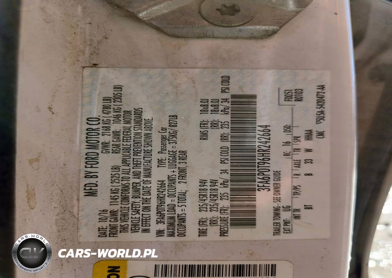 2017 Ford Fusion Se VIN:3FA6P0T96HR242664 - 13