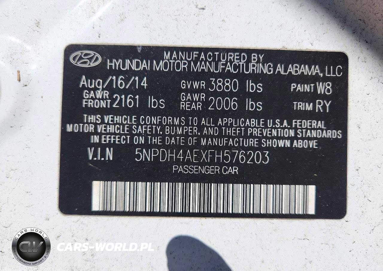 2015 Hyundai Elantra Se VIN:5NPDH4AEXFH576203 - 12