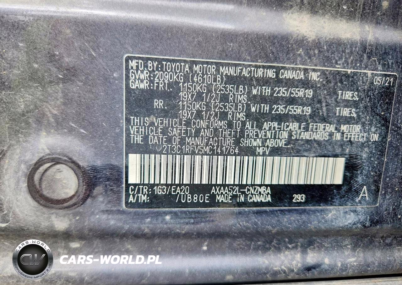 2021 Toyota Rav4 Xle Premium VIN:2T3C1RFV5MC141764 - 12