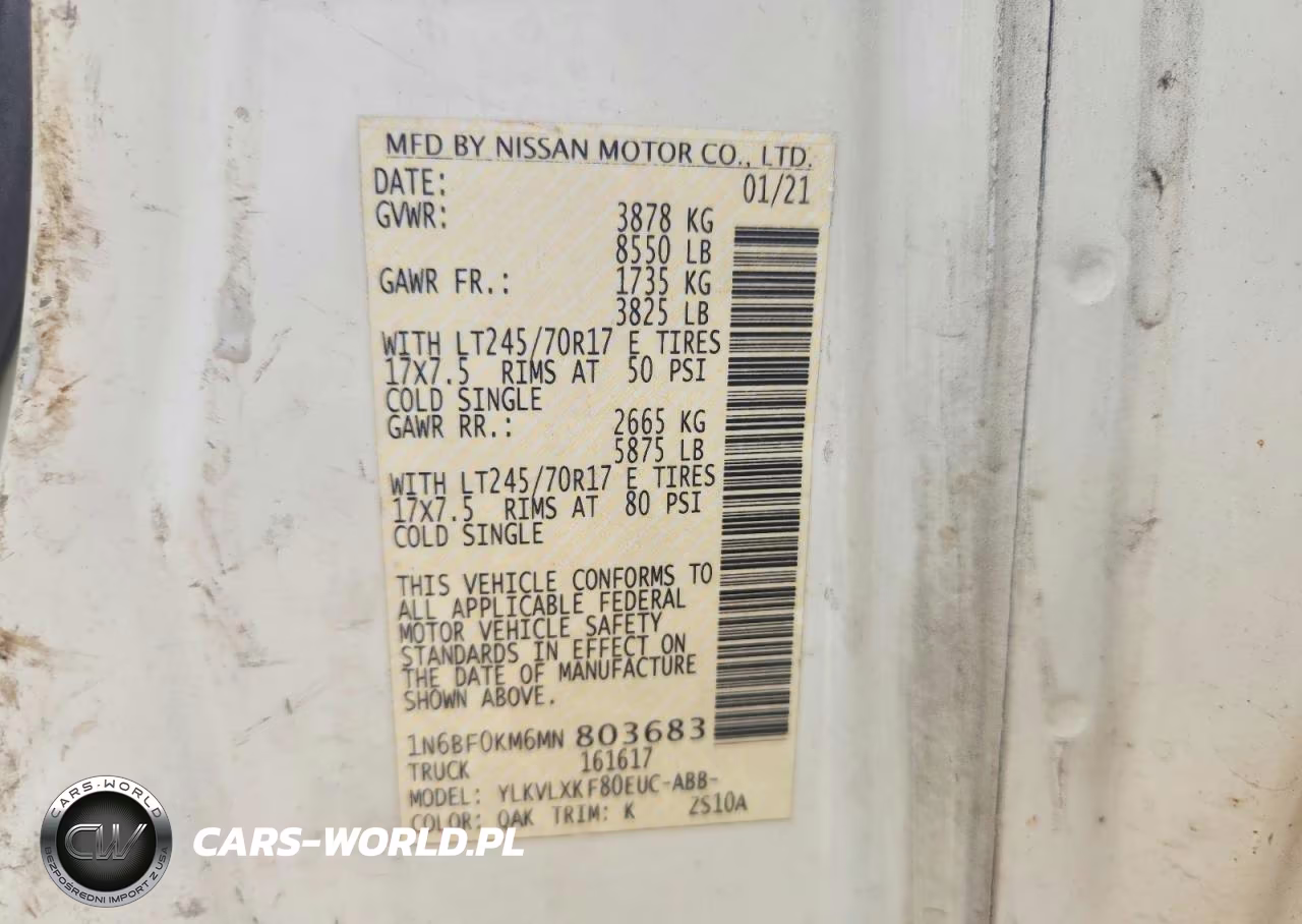 2021 Nissan Nv 1500 Sv VIN:1N6BF0KM6MN803683 - 12