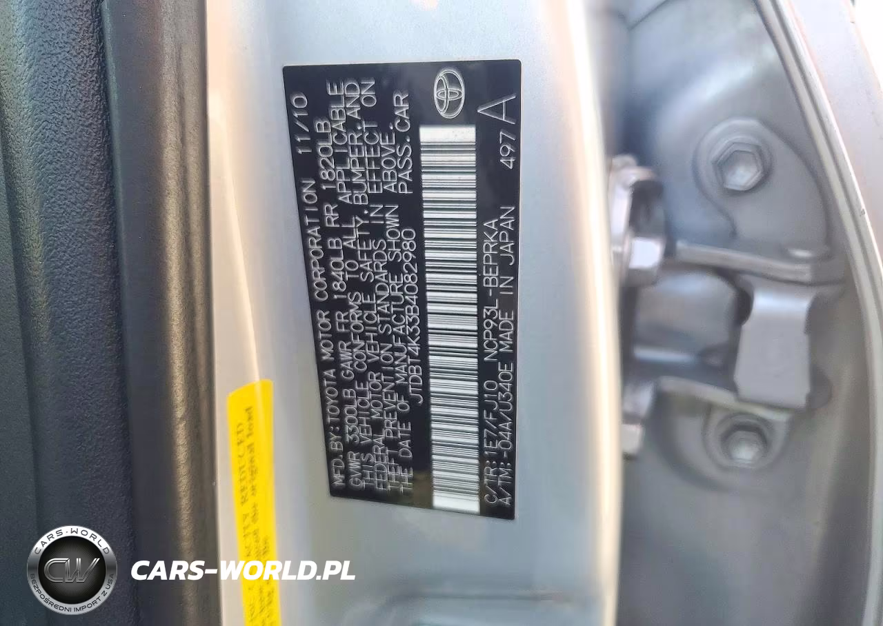 2011 Toyota Yaris Base VIN:JTDBT4K33B4082980 - 12