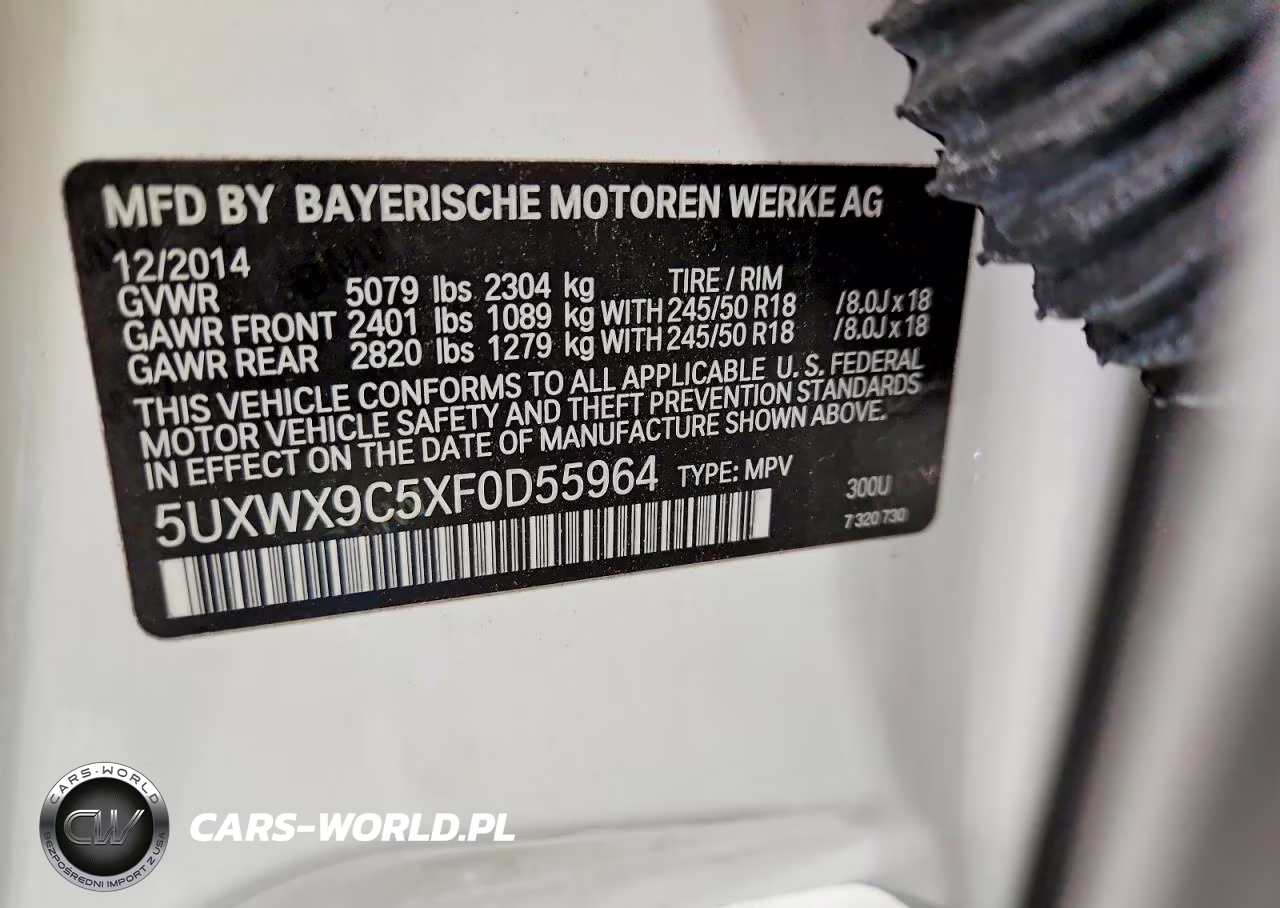 2015 BMW X3 xDrive28I VIN:5UXWX9C5XF0D55964 - 13
