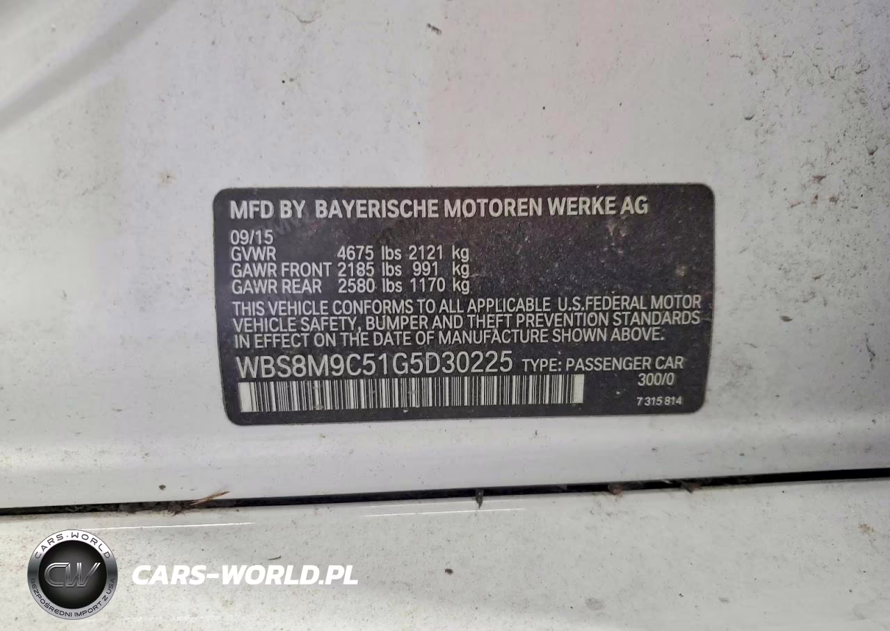 2016 BMW M3 VIN:WBS8M9C51G5D30225 - 12
