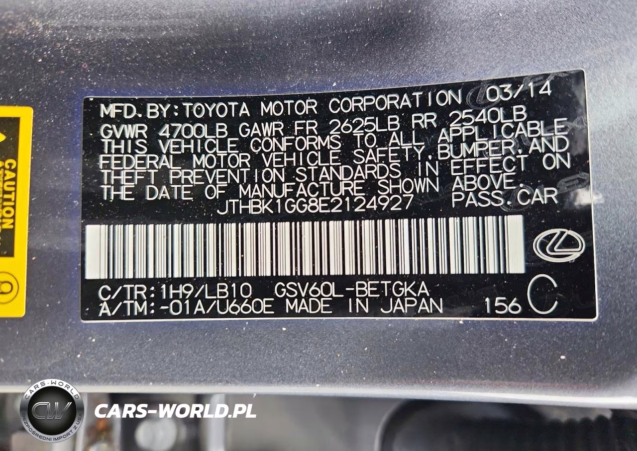 2014 Lexus Es 350 VIN:JTHBK1GG8E2124927 - 12
