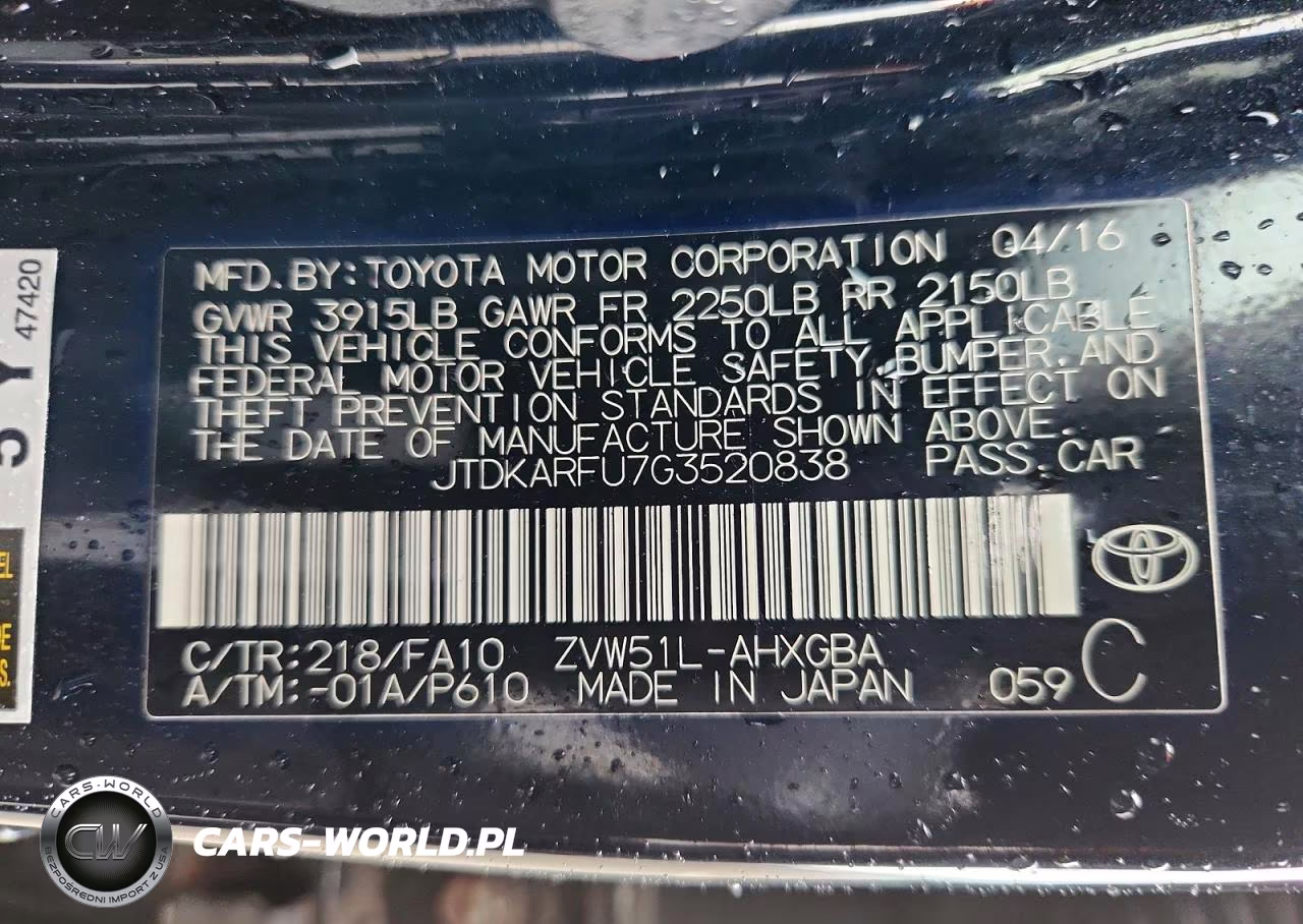 2016 Toyota Prius Three VIN:JTDKARFU7G3520838 - 12