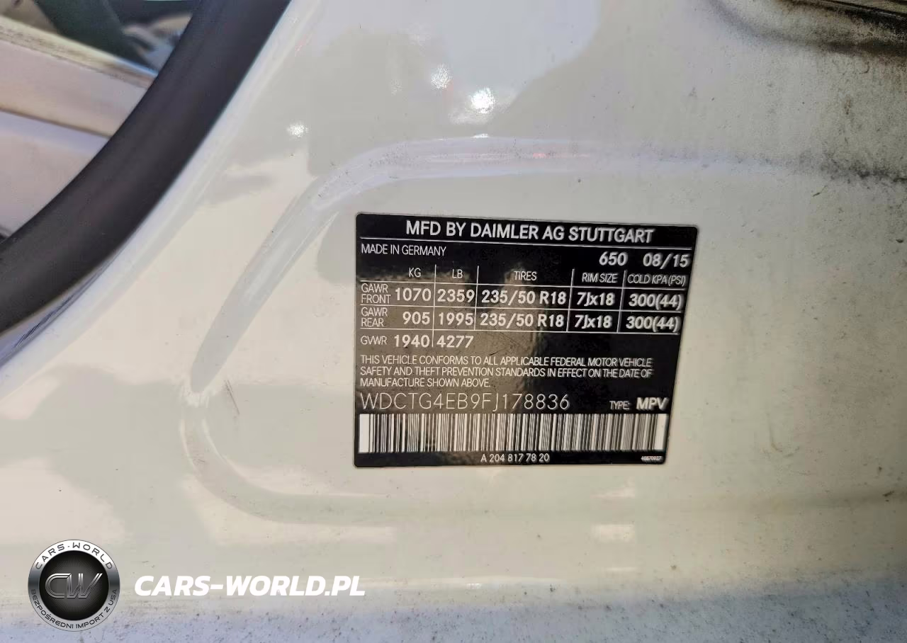 2015 Mercedes-Benz Gla 250 VIN:WDCTG4EB9FJ178836 - 12