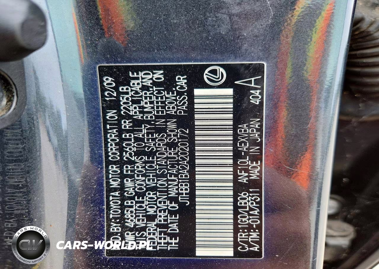 2010 Lexus Hs 250H VIN:JTHBB1BA2A2020172 - 12