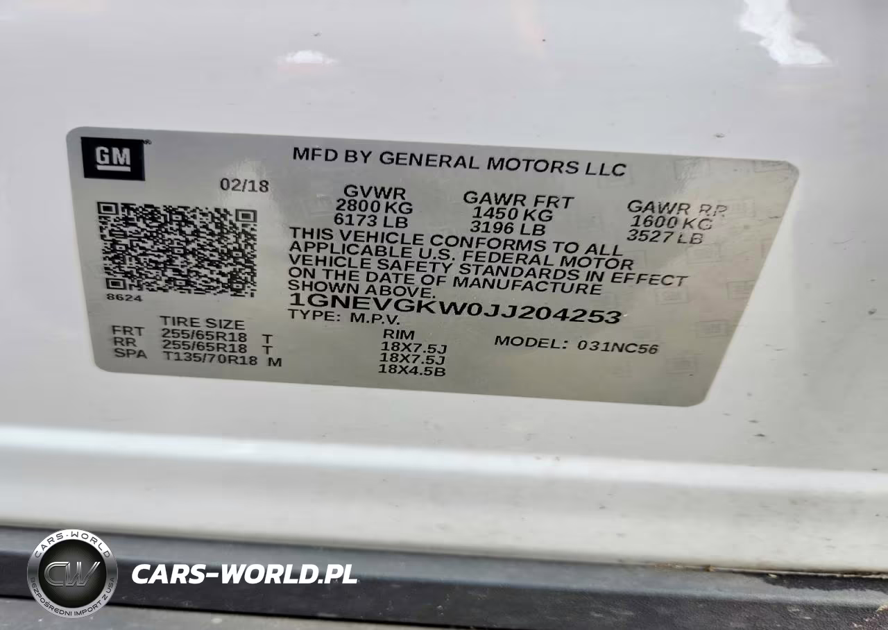 2018 Chevrolet Traverse Lt VIN:1GNEVGKW0JJ204253 - 13