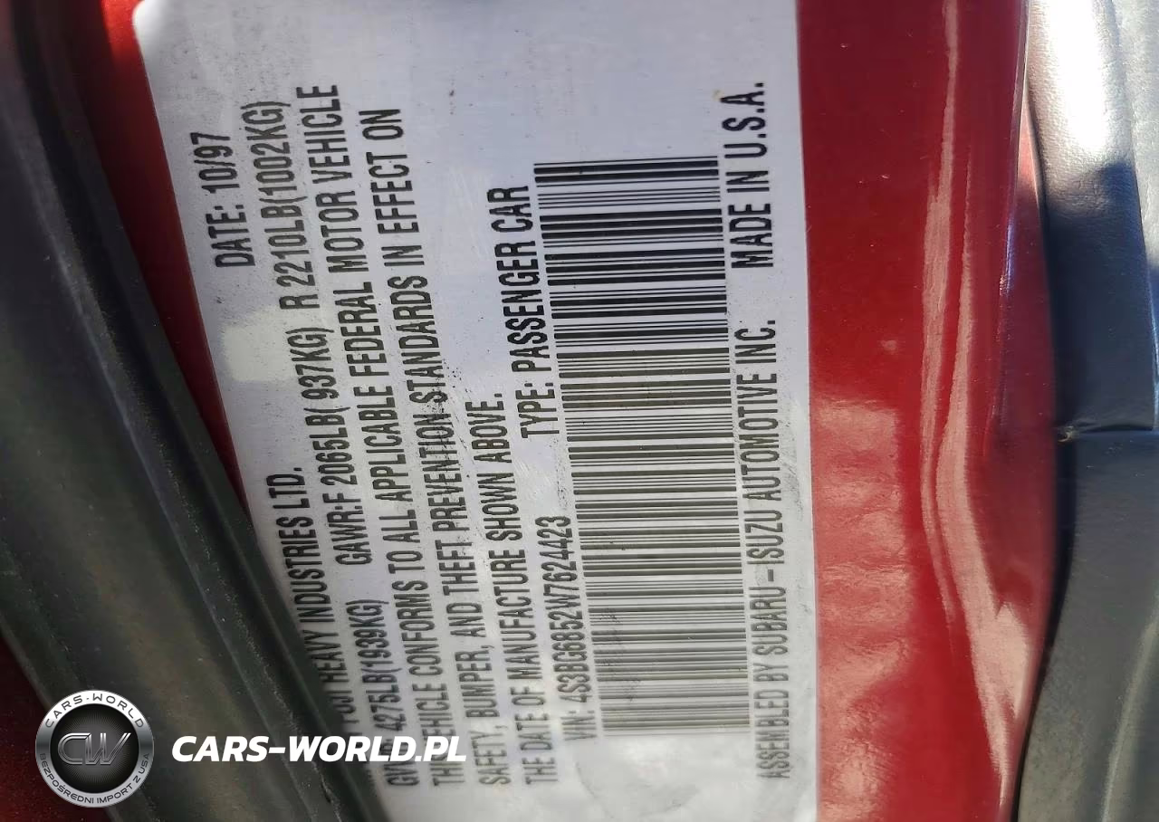 1998 Subaru Legacy 30Th Anniversary Outback VIN:4S3BG6852W7624423 - 12
