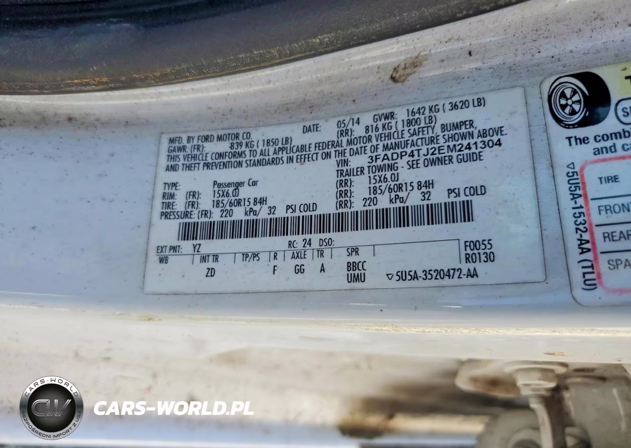 2014 Ford Fiesta S VIN:3FADP4TJ2EM241304 - 12